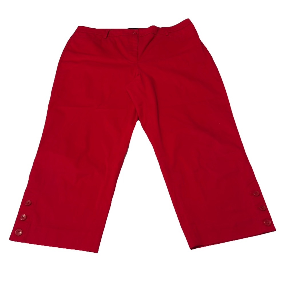 Talbots Perfect Skimmers‎ Pants Women's 14 Red Mid Rise Slim Leg Pedal Pusher